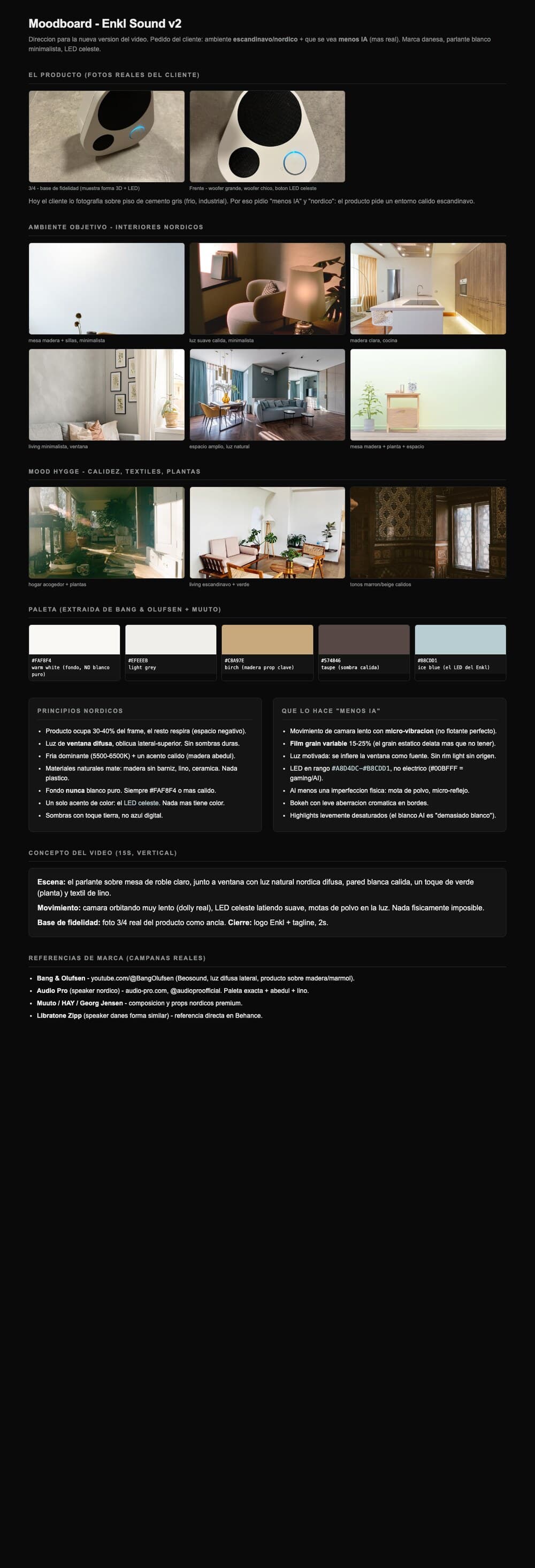 Calibre Nordic moodboard for Enkl Sound