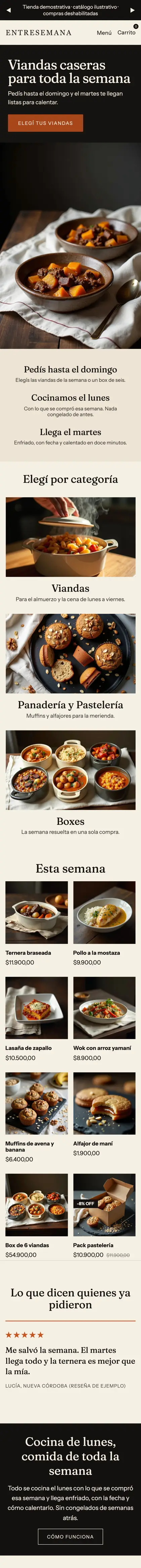 Home de Entresemana en celular