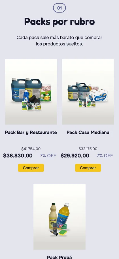 Limpiamas: packs
